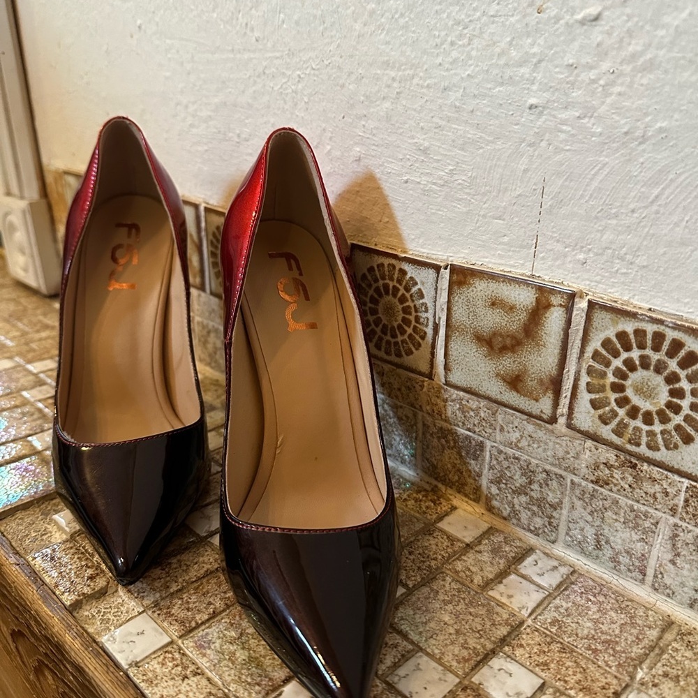 Women's Red and Black Heels